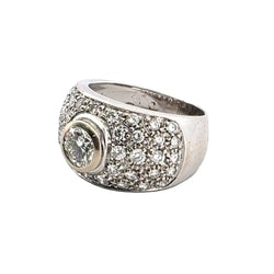 Bague Pavée en or blanc et diamants - Castafiore