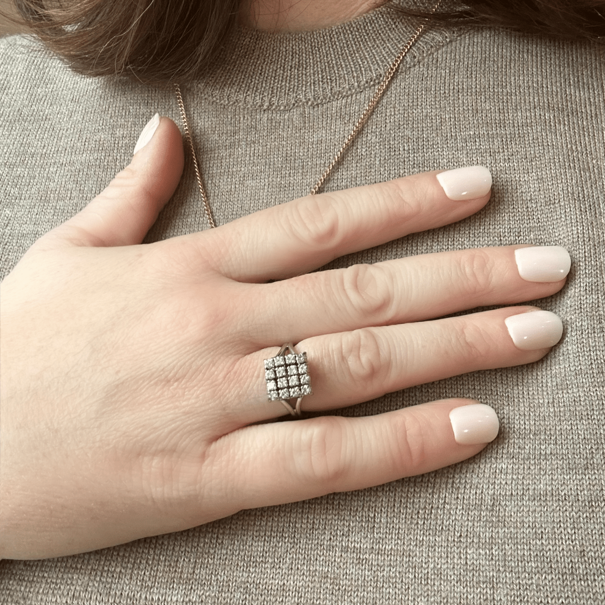 Bague Pavée en or blanc et diamants - Castafiore