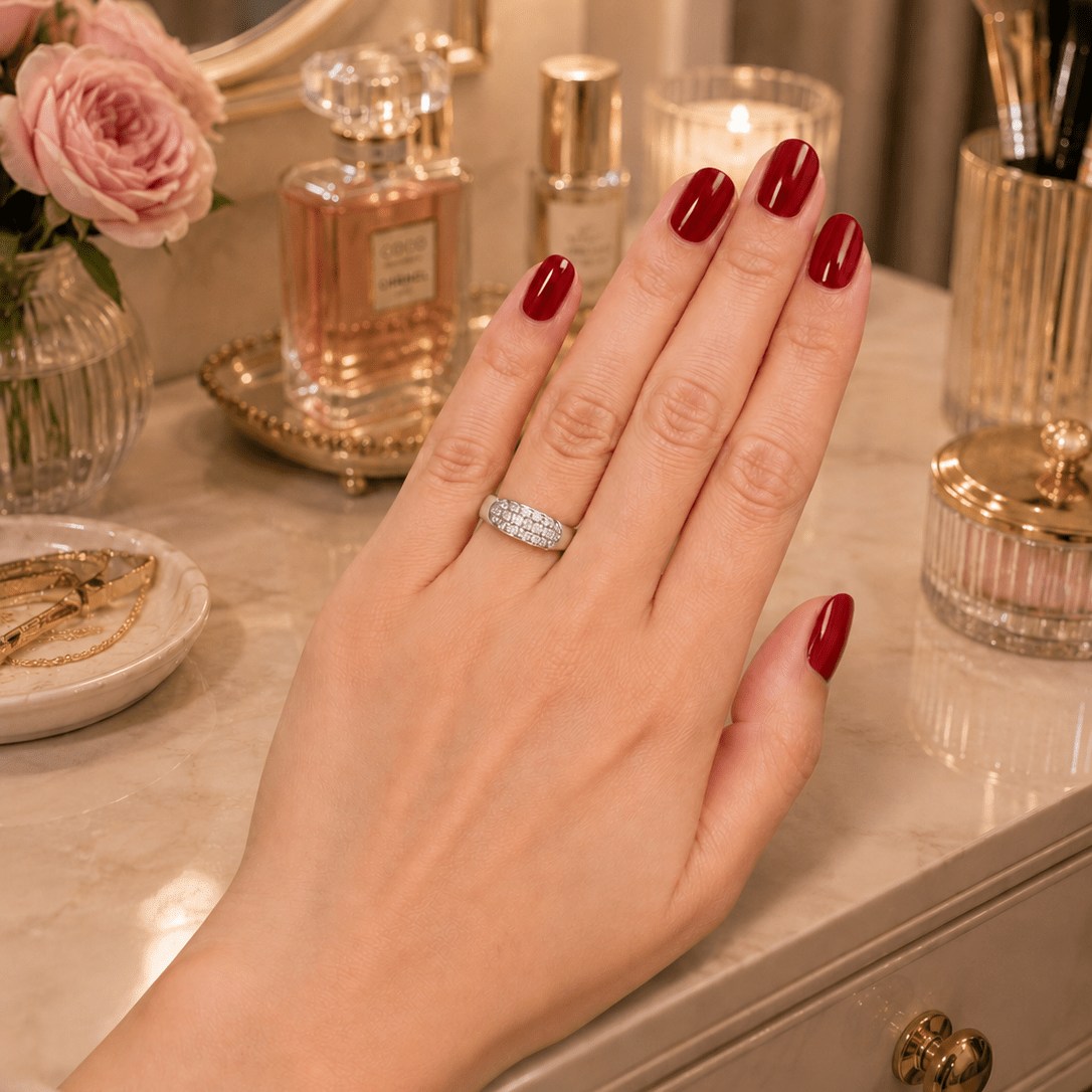 Bague Pavée en or blanc et diamants - Castafiore