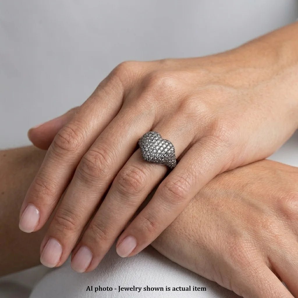 Bague Pavée en or blanc et diamants - Castafiore