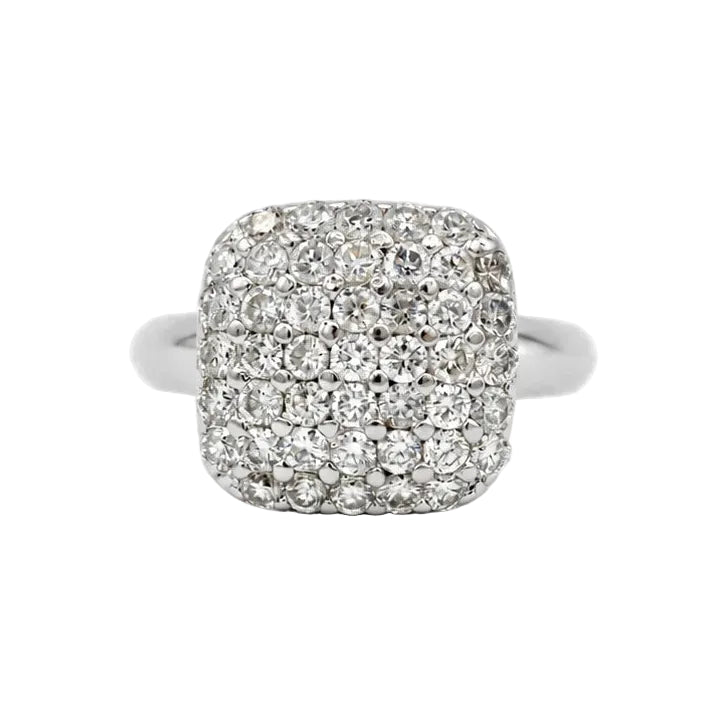 Bague Pavée en or blanc et diamants - Castafiore