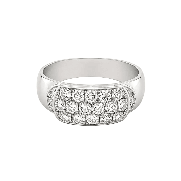 Bague Pavée en or blanc et diamants - Castafiore