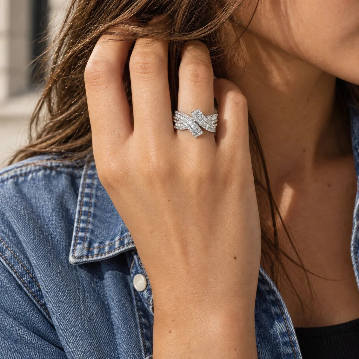 Bague Pavée en or blanc et diamants - Castafiore