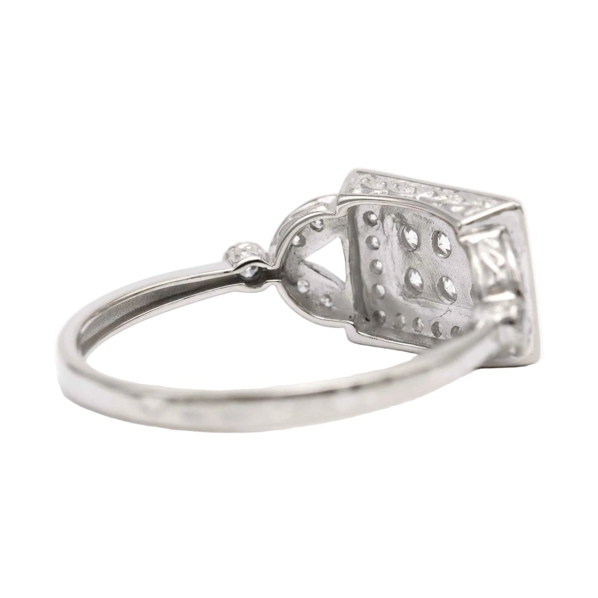 Bague Pavée en or blanc et zirconiums - Castafiore