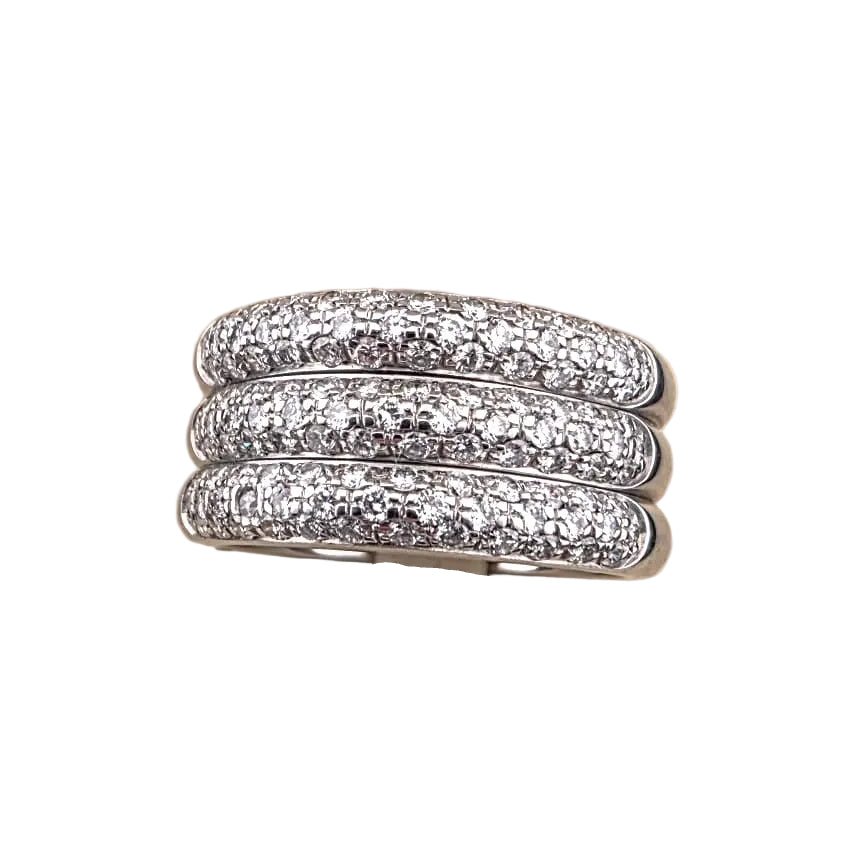 Bague Pavée en or blanc, or jaune et diamants - Castafiore