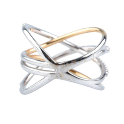 Bague Pavée en or blanc, or jaune et diamants - Castafiore