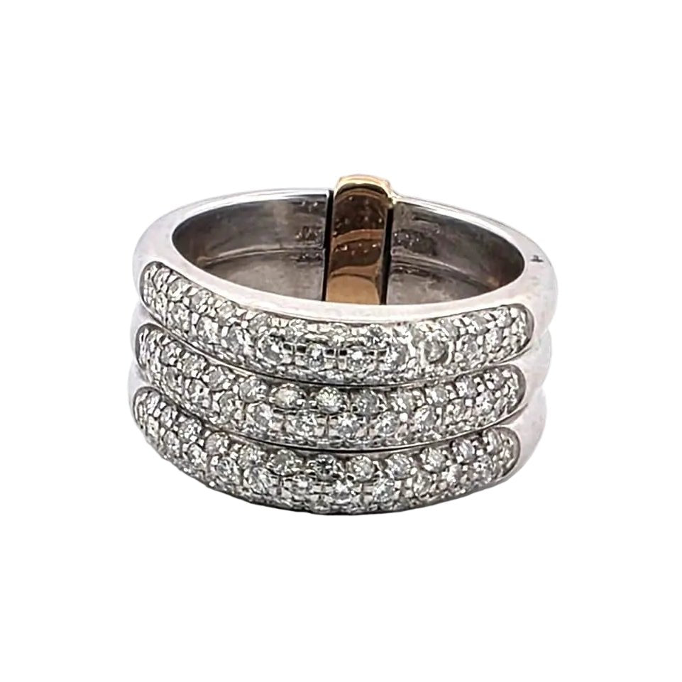 Bague Pavée en or blanc, or jaune et diamants - Castafiore