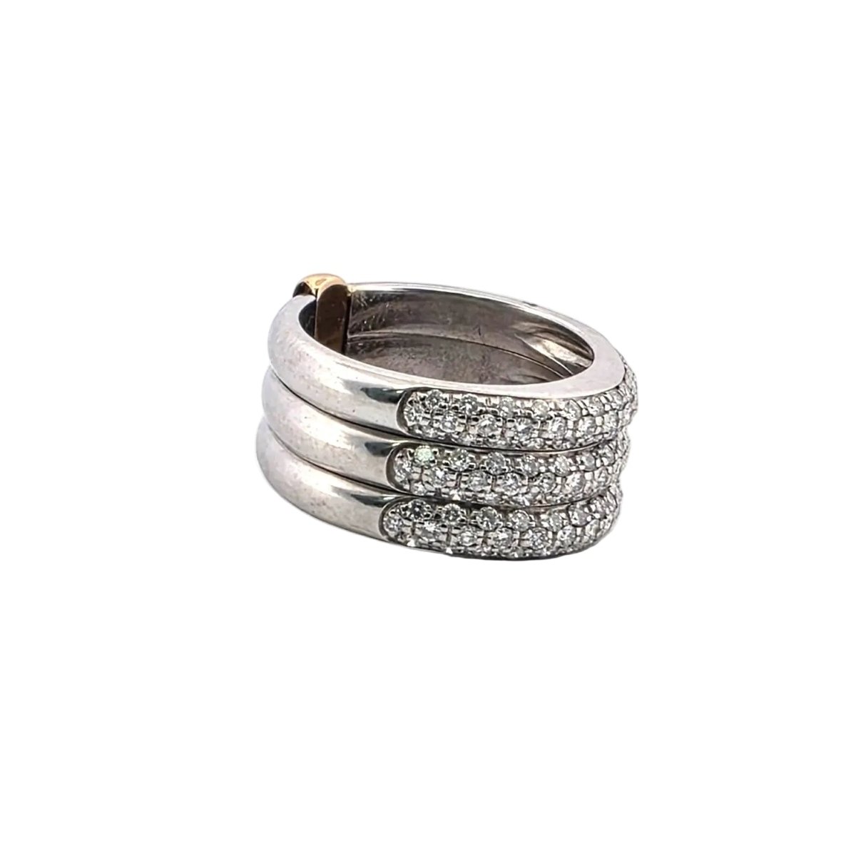 Bague Pavée en or blanc, or jaune et diamants - Castafiore