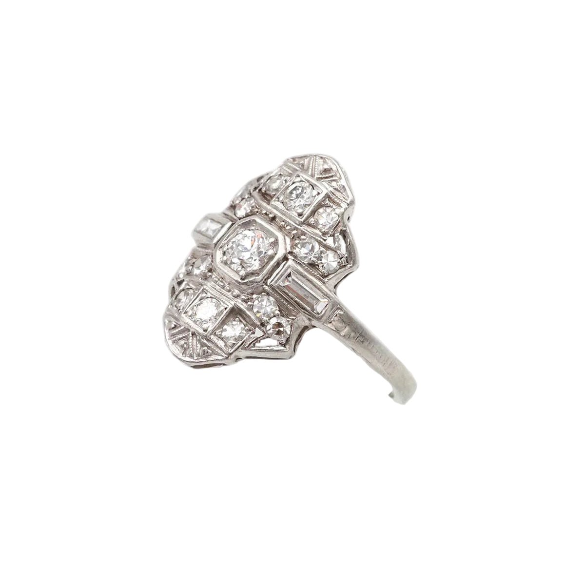 Bague Pavée en or blanc, platine et diamants - Castafiore
