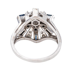 Bague Pavée en or blanc, saphirs et diamants - Castafiore
