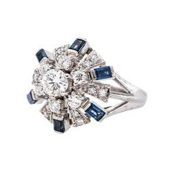 Bague Pavée en or blanc, saphirs et diamants - Castafiore