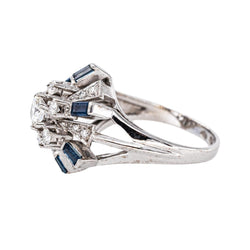 Bague Pavée en or blanc, saphirs et diamants - Castafiore