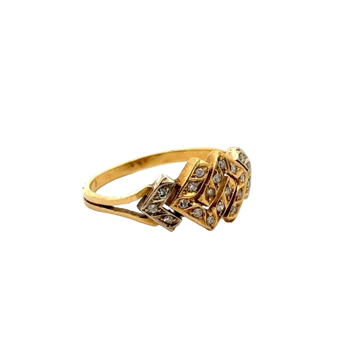 Bague Pavée en or jaune et diamants - Castafiore