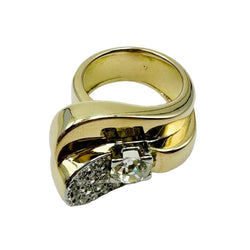 Bague Pavée en or jaune, platine et diamants - Castafiore