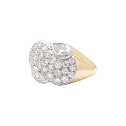Bague Pavée en or jaune, platine et diamants - Castafiore