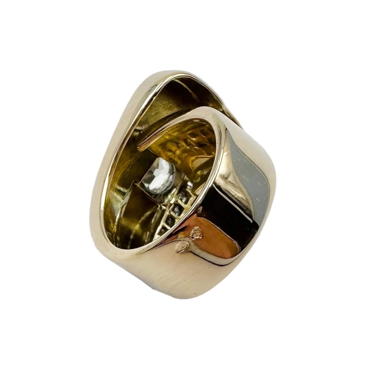Bague Pavée en or jaune, platine et diamants - Castafiore