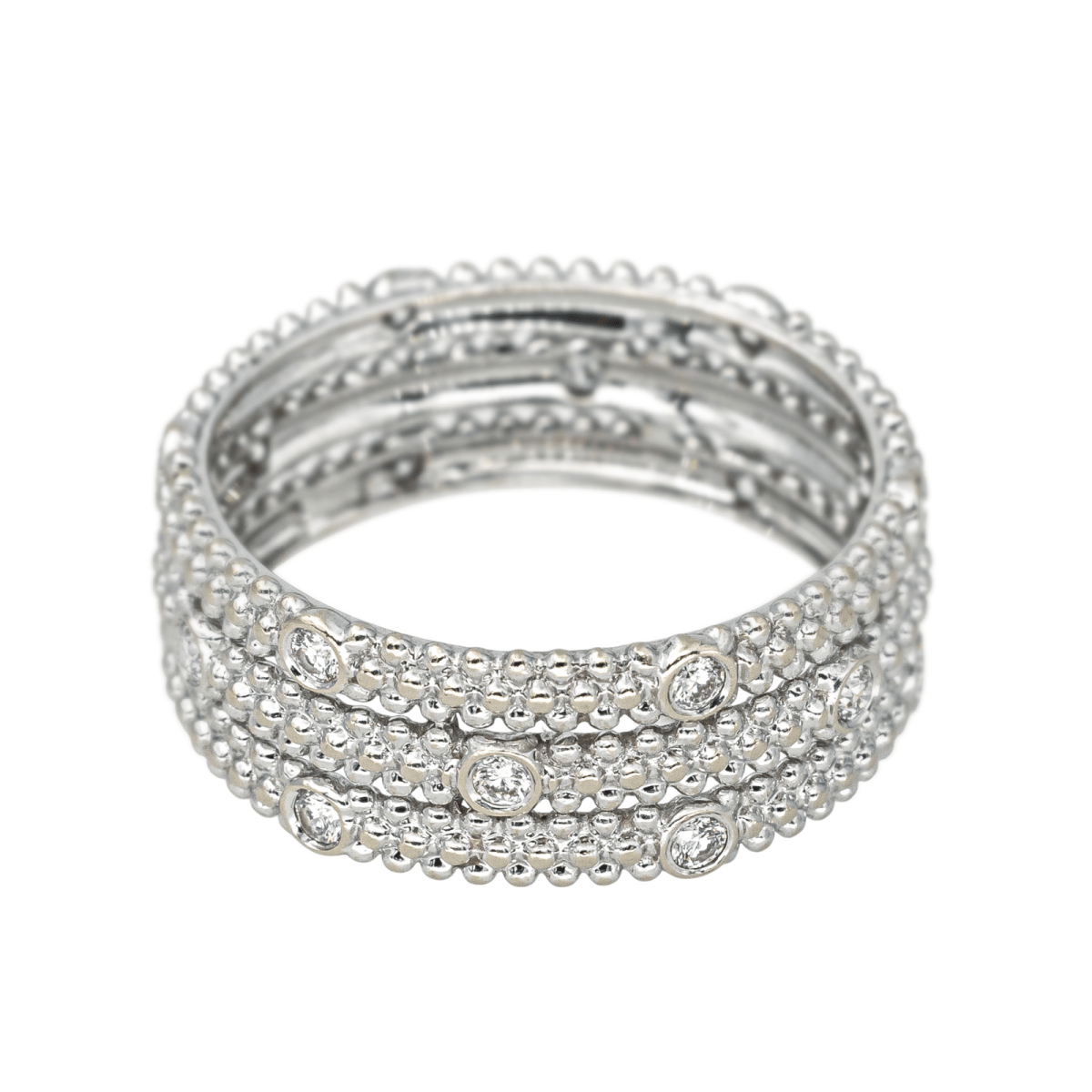 Bague Pavée MAUBOUSSIN "Le Premier Jour" en or blanc et diamants - Castafiore