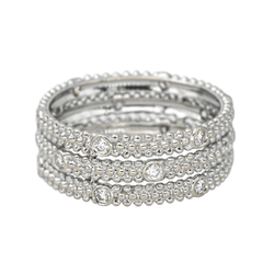Bague Pavée MAUBOUSSIN "Le Premier Jour" en or blanc et diamants - Castafiore