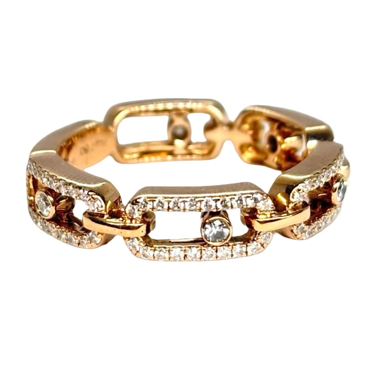 Bague Pavée MESSIKA "Move Link" en or rose et diamants - Castafiore