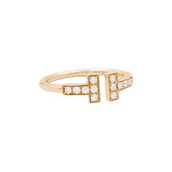 Bague Pavée TIFFANY & CO "Wire" en or rose et diamants - Castafiore