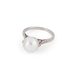 Bague Perle Akoya et platine - Castafiore
