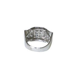 Bague Plans Art Deco Escalier Diamants sur Platine - Castafiore