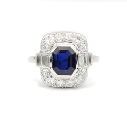 Bague - Platine, Diamants & Saphir - Castafiore