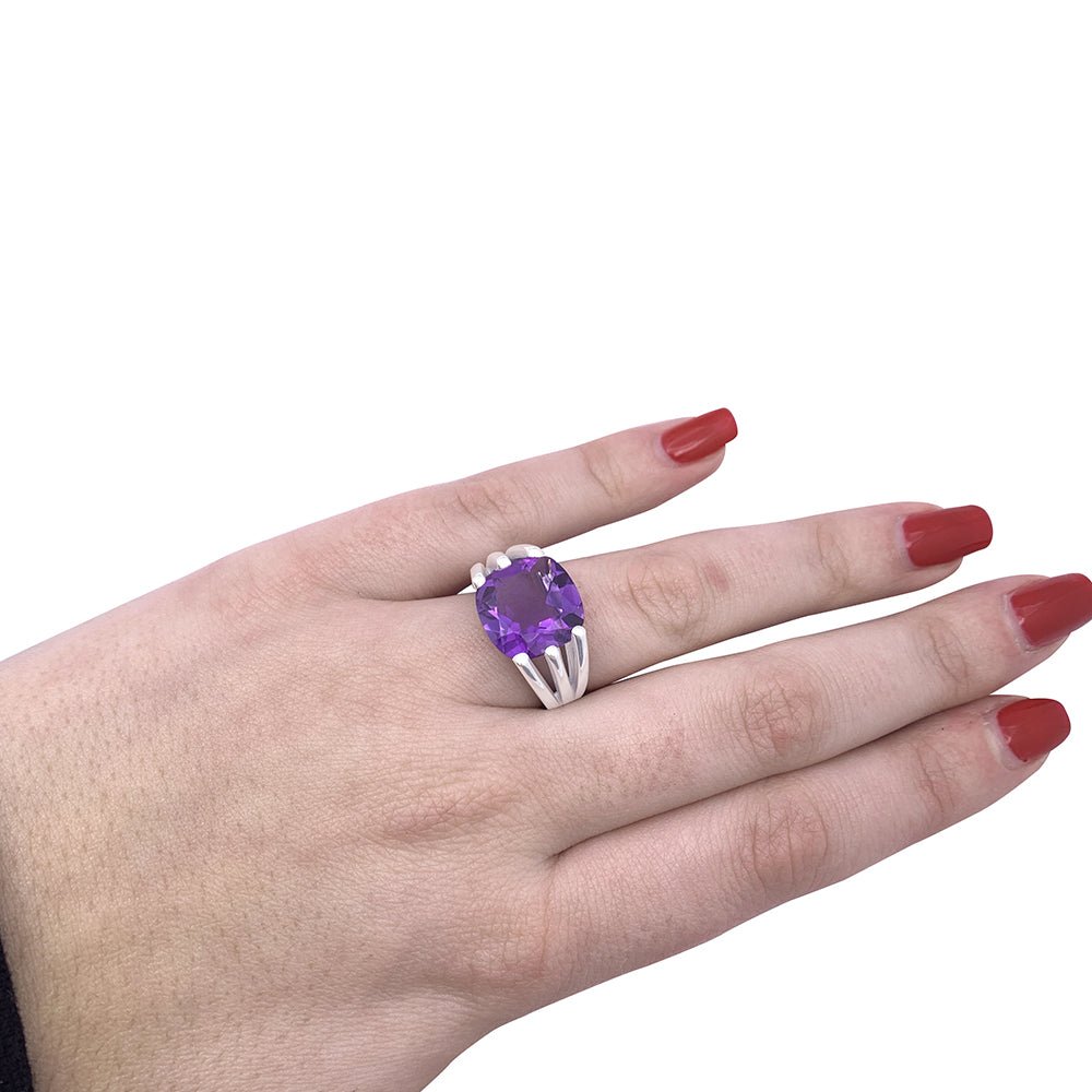Bague Poiray "Fil" or blanc, améthyste. - Castafiore
