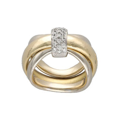 Bague POMELLATO en or jaune, or blanc et diamants - Castafiore