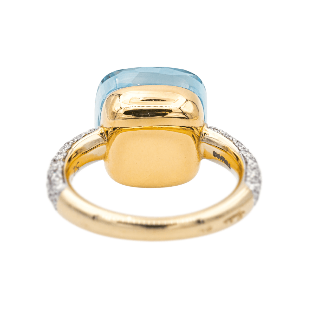 Bague POMELLATO "Nudo" en or rose, or blanc, topaze et diamants - Castafiore