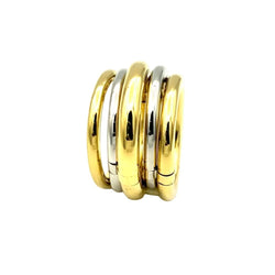 Bague POMELLATO "Tubolare" en or blanc et or jaune - Castafiore