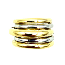 Bague POMELLATO "Tubolare" en or blanc et or jaune - Castafiore