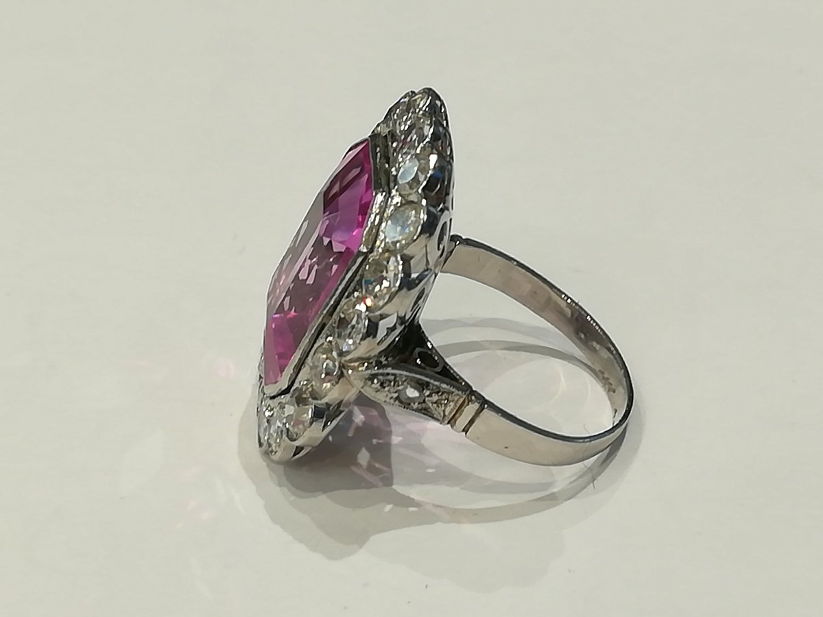 Bague Pompadour Art Déco Diamants - Castafiore