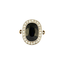 Bague Pompadour Belle en or jaune, or blanc, saphir et diamants - Castafiore