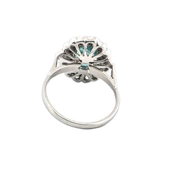 Bague Pompadour en or blanc, émeraude et diamants - Castafiore