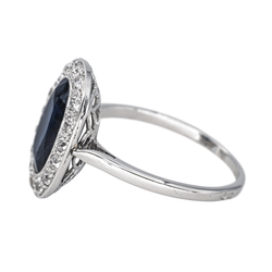 Bague Pompadour en or blanc, platine, saphir et diamants - Castafiore