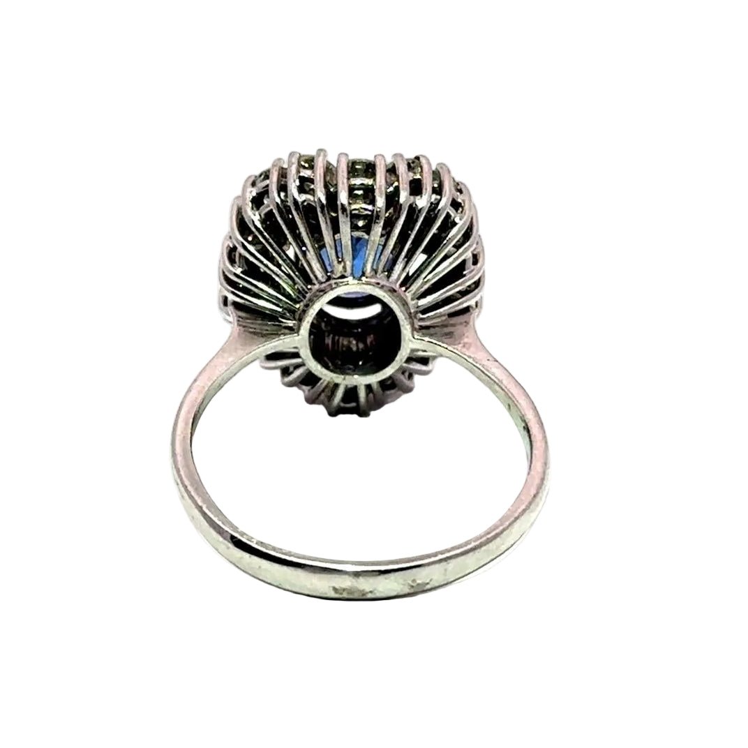 Bague Pompadour en or blanc, tourmaline et diamants - Castafiore