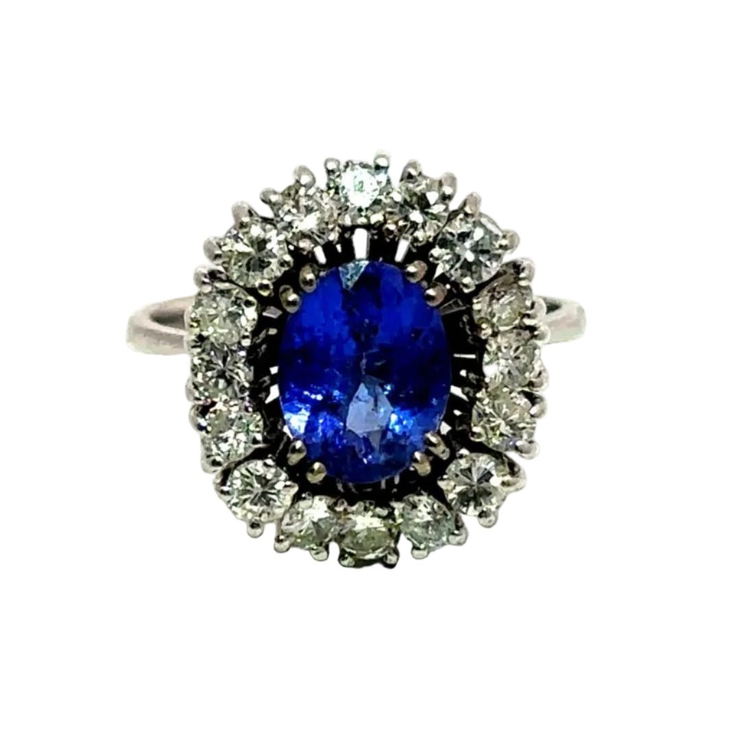 Bague Pompadour en or blanc, tourmaline et diamants - Castafiore