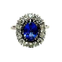 Bague Pompadour en or blanc, tourmaline et diamants - Castafiore