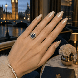 Bague Pompadour en or blanc, tourmaline et diamants - Castafiore