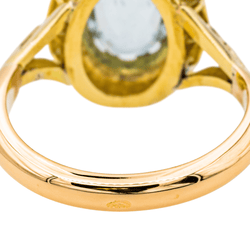 Bague Pompadour en or jaune, aigue - marine et diamants - Castafiore