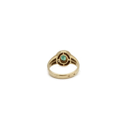 Bague Pompadour en or jaune, émeraude et diamants - Castafiore