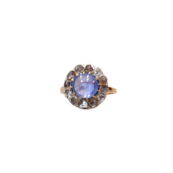 Bague Pompadour en or jaune, or blanc, saphir, et diamants - Castafiore