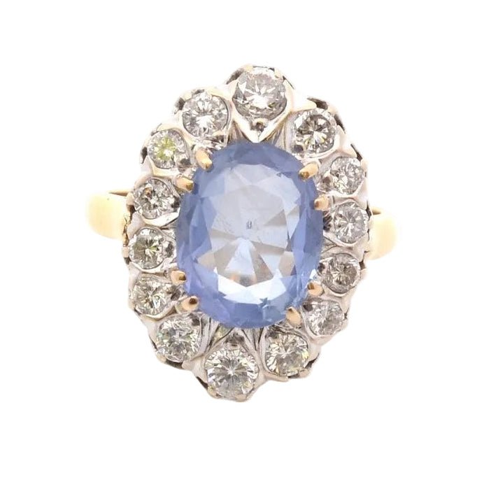 Bague Pompadour en or jaune, platine, saphir et diamants - Castafiore
