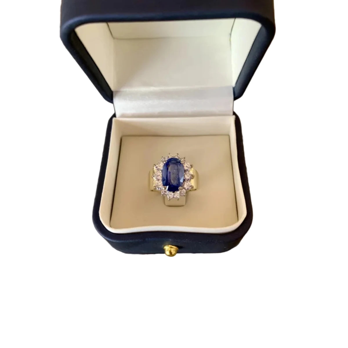 Bague Pompadour en or jaune, saphir et diaants - Castafiore