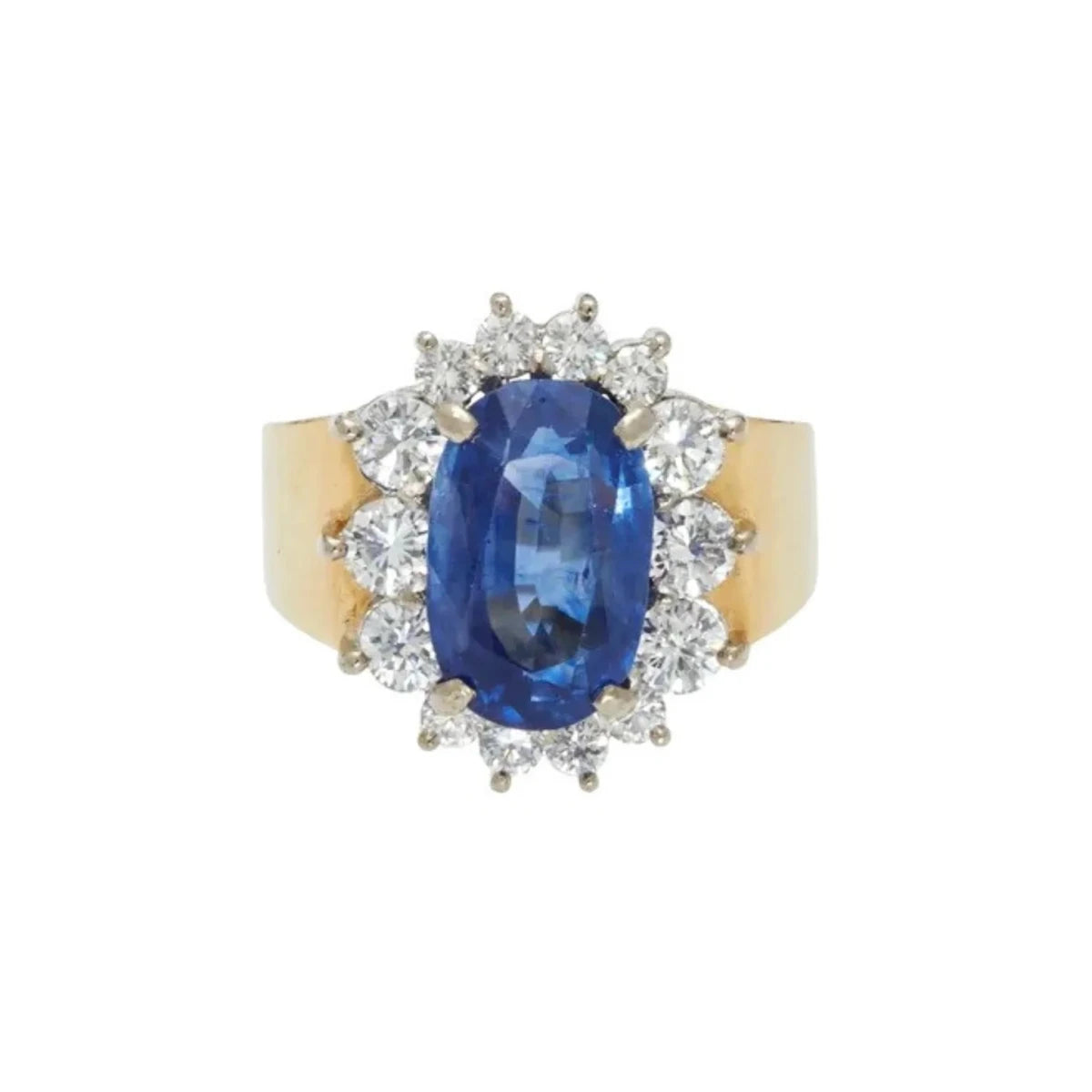 Bague Pompadour en or jaune, saphir et diaants - Castafiore