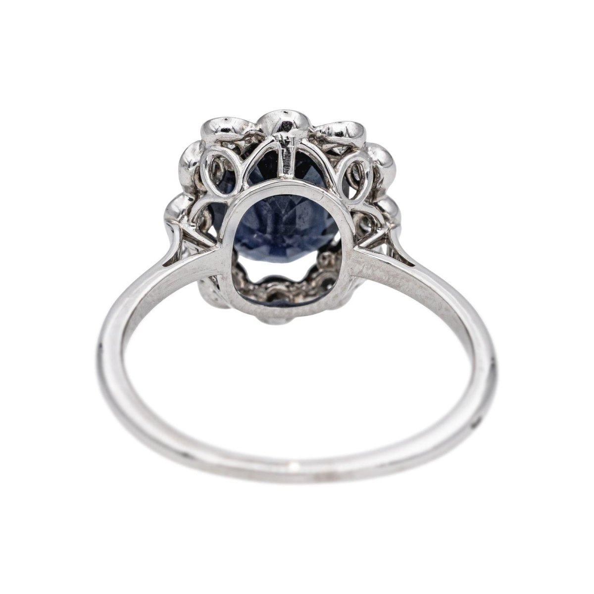 Bague Pompadour Or blanc Saphir - Castafiore