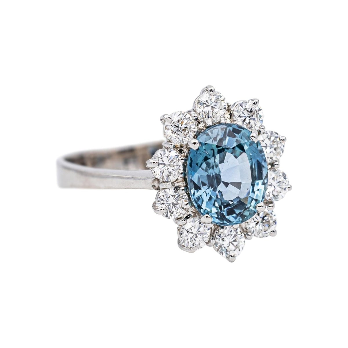 Bague Pompadour Or blanc Saphir - Castafiore