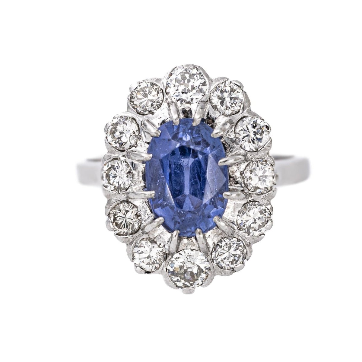 Bague Pompadour Or blanc Saphir - Castafiore
