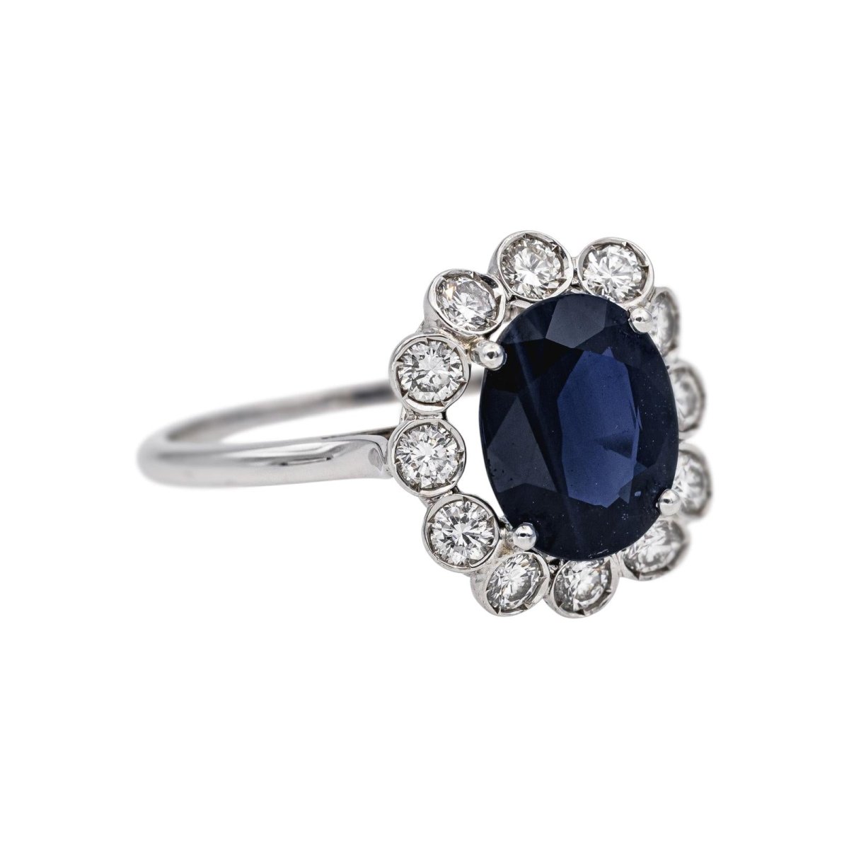 Bague Pompadour Or blanc Saphir - Castafiore